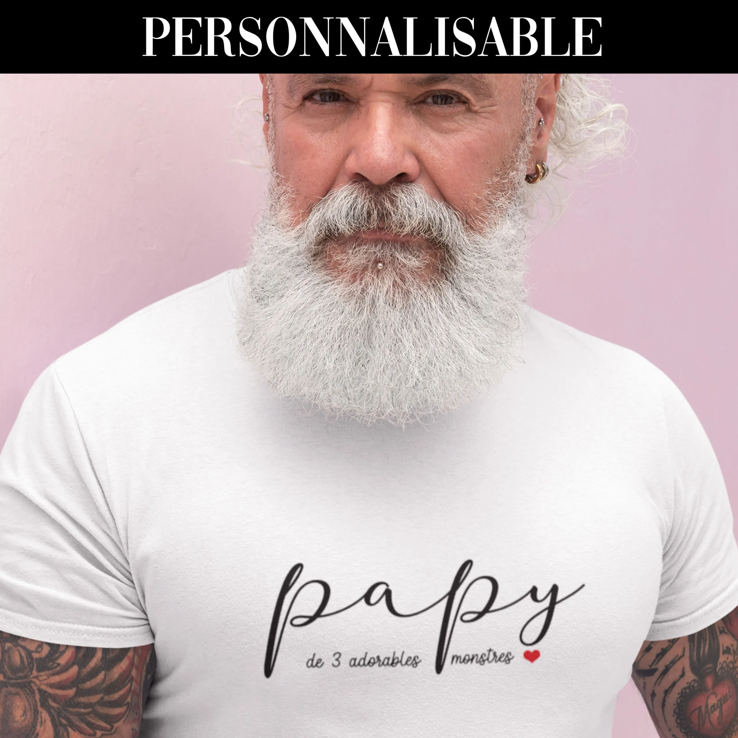 T-shirt Papy personnalisable « Monstres »